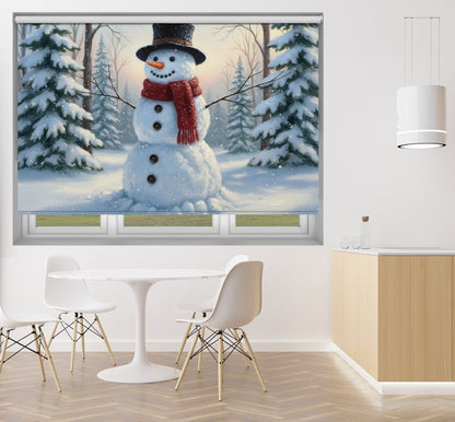 Winter Wonderland Snowman Printed Picture Photo Roller Blind - RB1412 - Art Fever - Art Fever