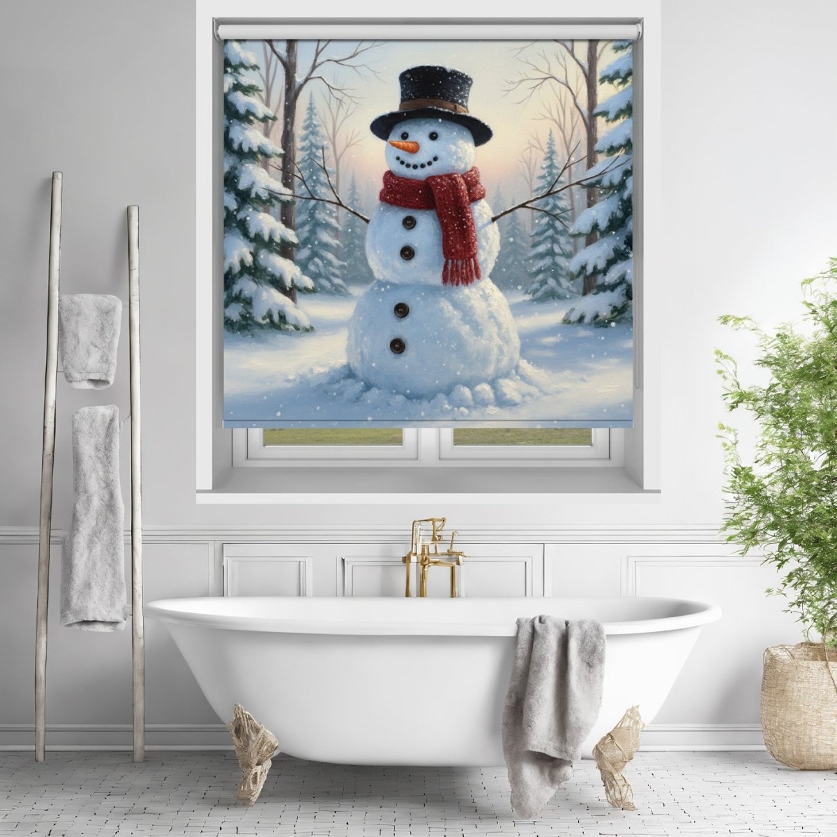 Winter Wonderland Snowman Printed Picture Photo Roller Blind - RB1412 - Art Fever - Art Fever