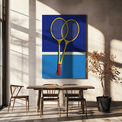 Wooden Badminton Rackets Canvas Print Wall Art 1X2884698 - ART FEVER - Art Fever