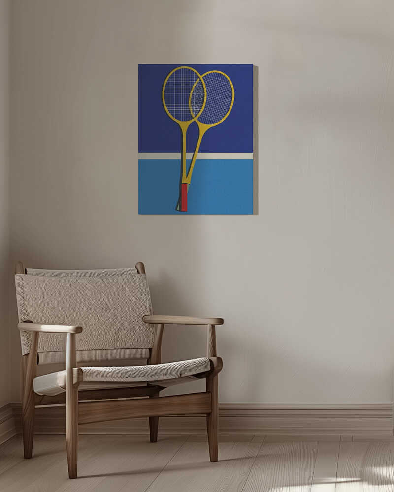 Wooden Badminton Rackets Canvas Print Wall Art 1X2884698 - ART FEVER - Art Fever
