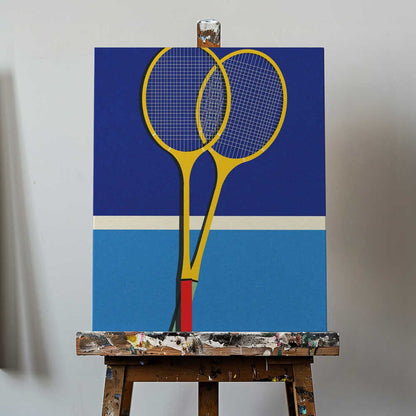 Wooden Badminton Rackets Canvas Print Wall Art 1X2884698 - ART FEVER - Art Fever