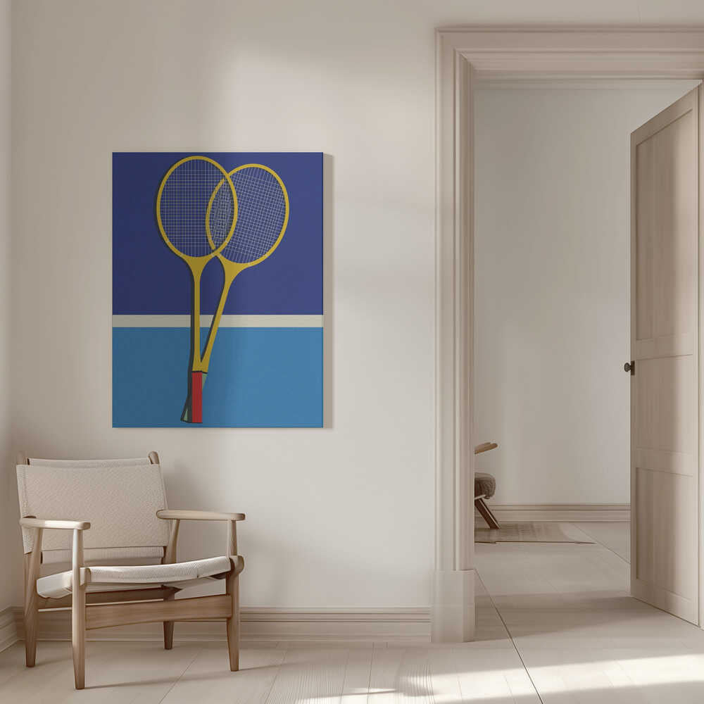 Wooden Badminton Rackets Canvas Print Wall Art 1X2884698 - ART FEVER - Art Fever