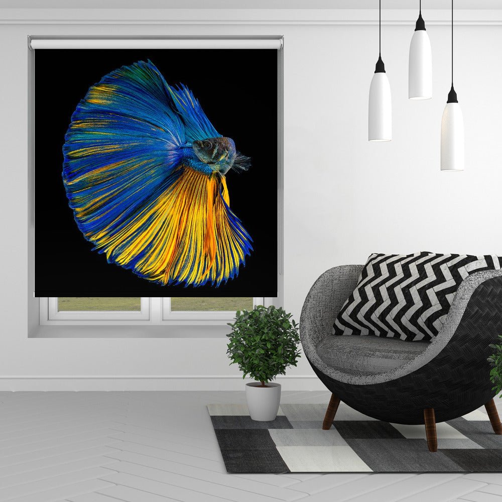Yellow & Blue Tropical Fish Printed Picture Photo Roller Blind - 1X1904127 - Pictufy - Art Fever
