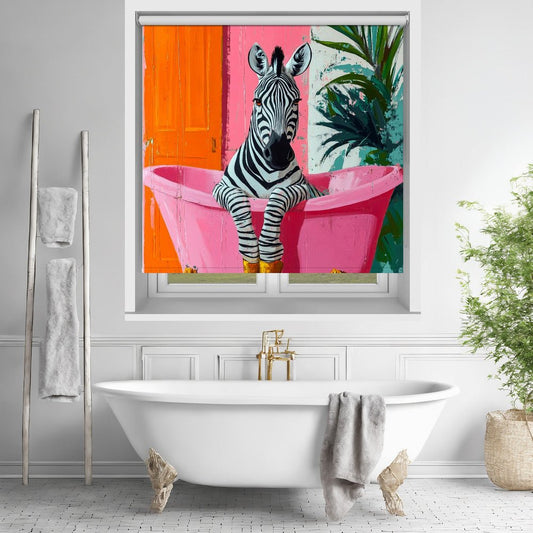 Zebra in the Bathtub Tropical animals Printed Picture Photo Roller Blind - 1X3173090 - Art Fever - Art Fever