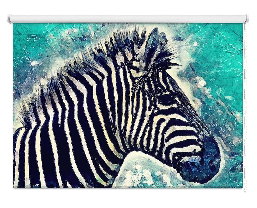 Zebra Watercolour Printed Picture Photo Roller Blind - 1X2703459 - Art Fever - Art Fever