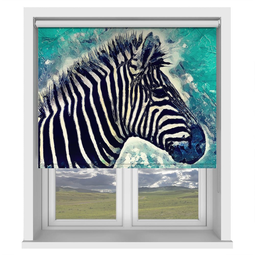Zebra Watercolour Printed Picture Photo Roller Blind - 1X2703459 - Art Fever - Art Fever