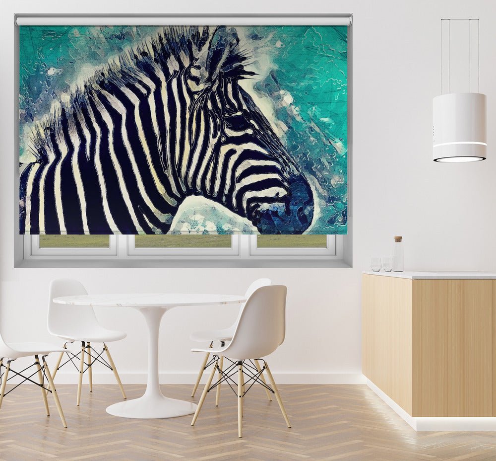 Zebra Watercolour Printed Picture Photo Roller Blind - 1X2703459 - Art Fever - Art Fever