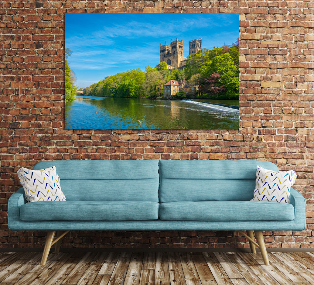 Durham Cathedral and River Wear Canvas Print Wall Art Picture - SPC150