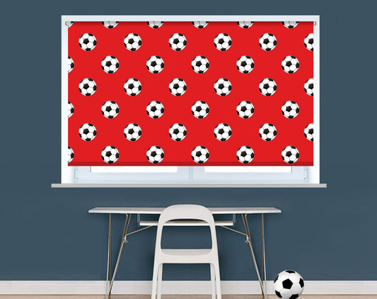 Red & White Football Pattern Image Printed Picture Photo Roller Blind - RB943