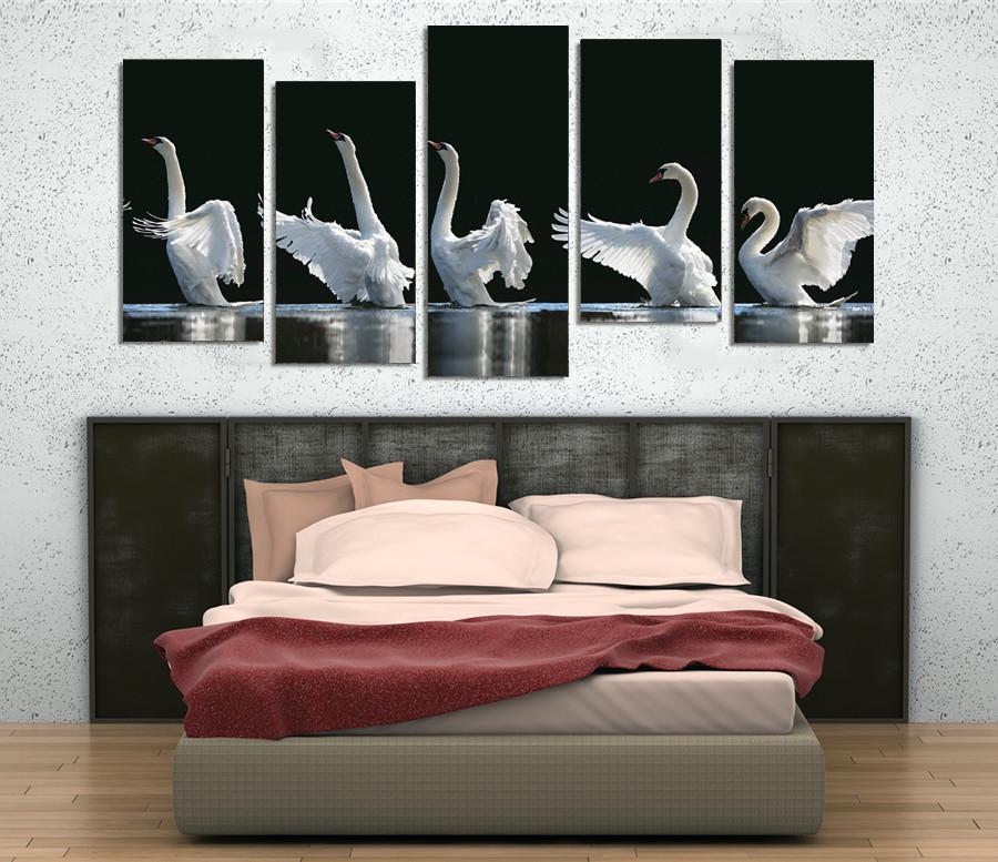 1X271972 - The 5 Swans Multi Panel Canvas Print - Art Fever