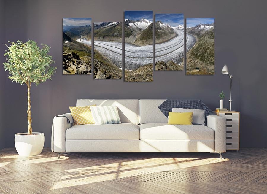 1X30314 - Aletsch Glacier Landscape Multi Panel Canvas Print - Art Fever