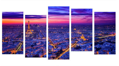1X369983 - Paris City Lights at Night Multi Panel Canvas Print - Art Fever