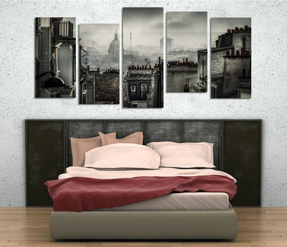 1X507975 - The Foggy Cityscape Multi Panel Canvas Print - Art Fever