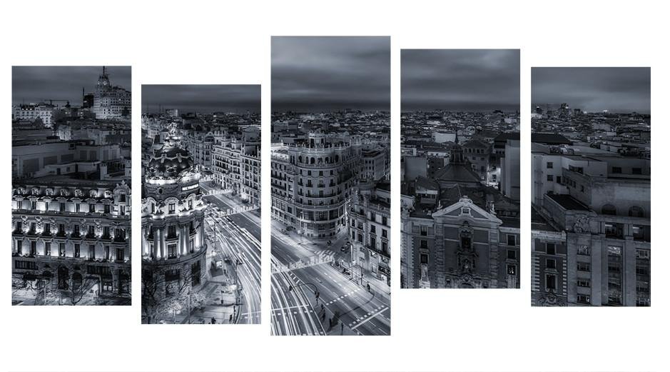 1X56163 - Madrid City Lights Multi Panel Canvas Print - Art Fever