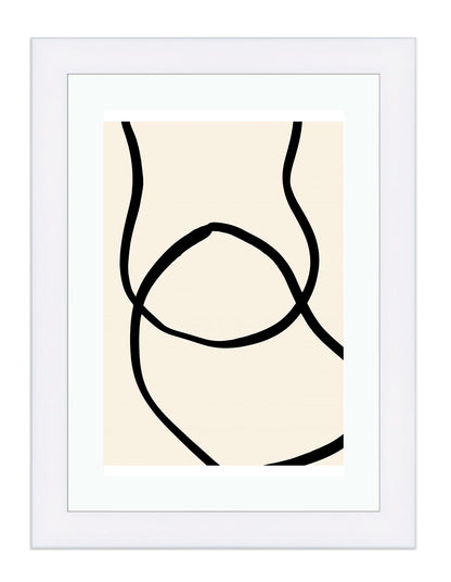 Black Lines 04 Illustration Wall Art Framed Mounted Print Picture - 1X1981602