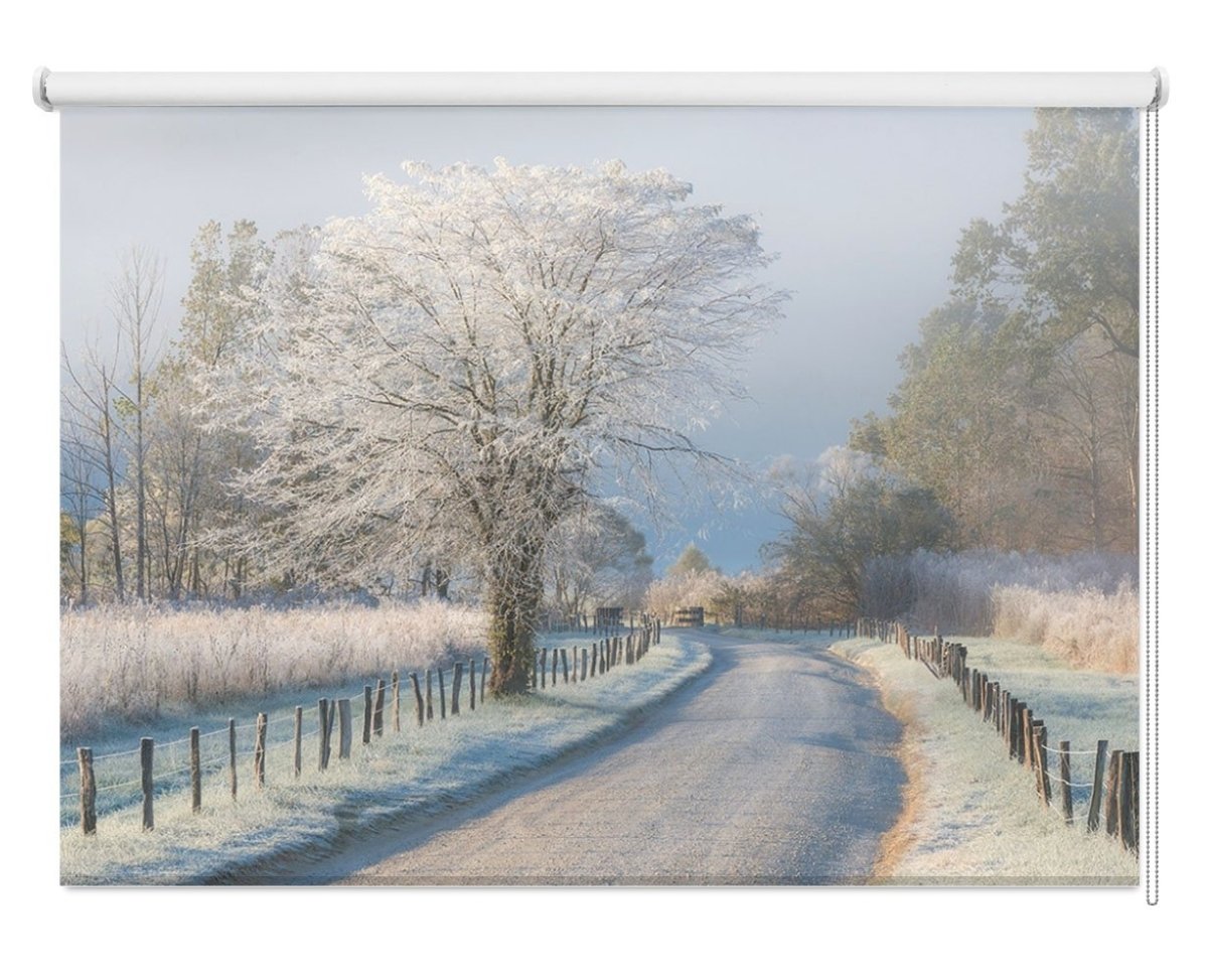 A Frosty Morning Winter Landscape Printed Picture Photo Roller Blind - 1X349072 - Art Fever - Art Fever