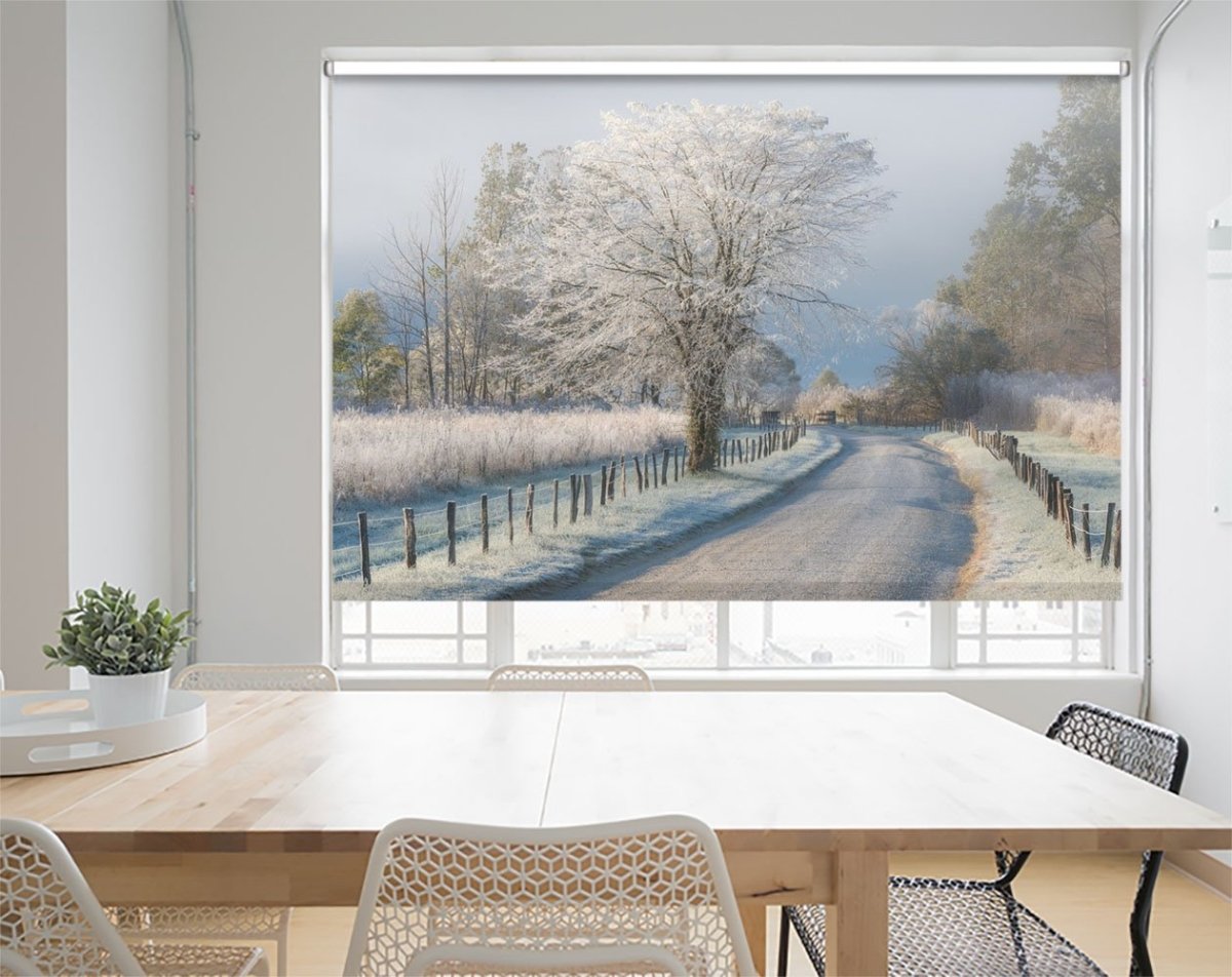 A Frosty Morning Winter Landscape Printed Picture Photo Roller Blind - 1X349072 - Art Fever - Art Fever