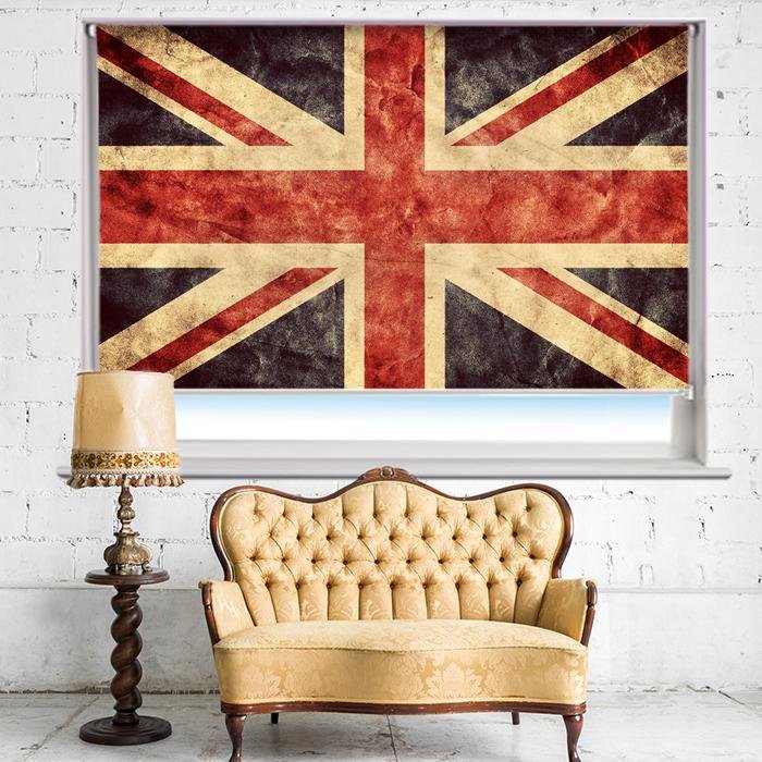 Abstract Grunge Union Jack Printed Picture Photo Roller Blind - RB657 - Art Fever