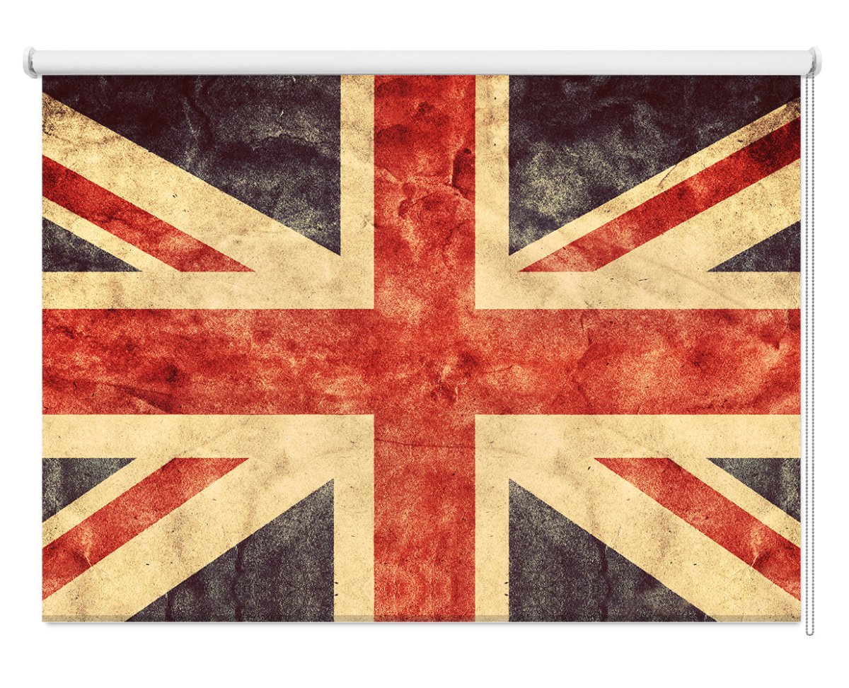 Abstract Grunge Union Jack Printed Picture Photo Roller Blind - RB657 - Art Fever - Art Fever