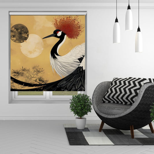 Abstract red-crowned crane Printed Picture Photo Roller Blind - 1X2722085 - Art Fever - Art Fever