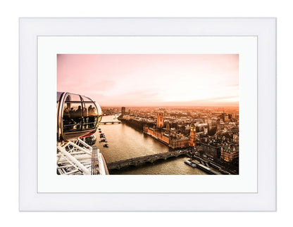 Aerial View Of London Big Ben And House Of Parliament Framed Mounted Print Picture - FP47 - Art Fever - Art Fever