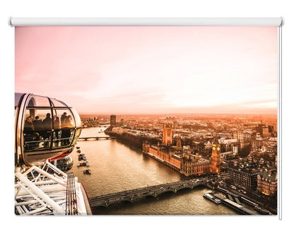 Aerial View Of London Big Ben And Houses Of Parliament Printed Roller Blind - RB1111 - Art Fever - Art Fever