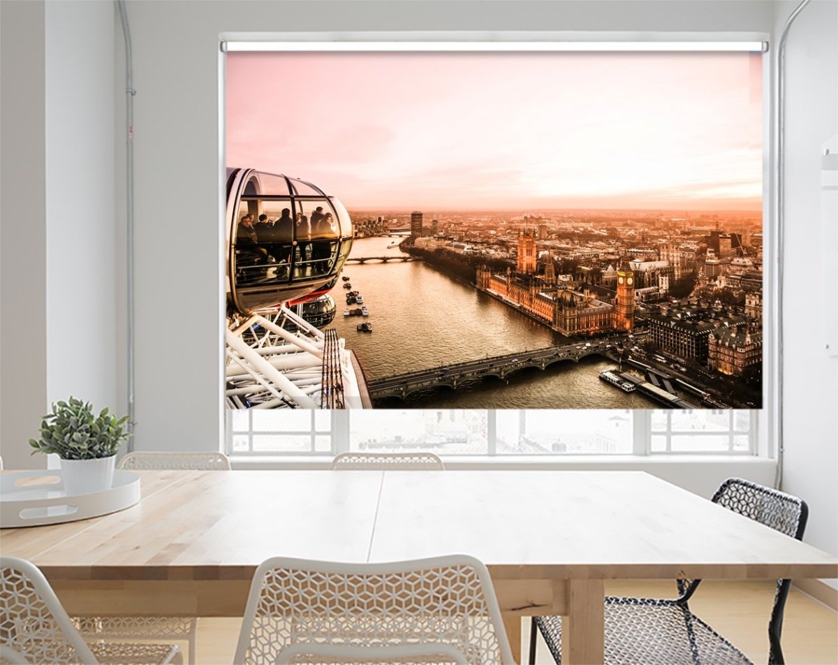 Aerial View Of London Big Ben And Houses Of Parliament Printed Roller Blind - RB1111 - Art Fever - Art Fever
