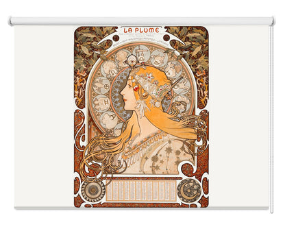 Alphonse Maria Mucha's Zodiaque or La Plume Printed Photo Roller Blind - RB1259 - Art Fever - Art Fever