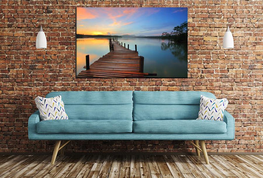 Amazing Pier & Sunset Scene Printed Onto A Single Panel Canvas - SPC127 - Art Fever
