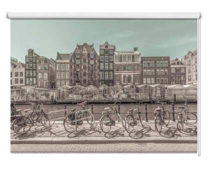 AMSTERDAM Singel Canal with Flower Market | urban vintage style Printed Picture Photo Roller Blind - 1X2727803 - Pictufy - Art Fever