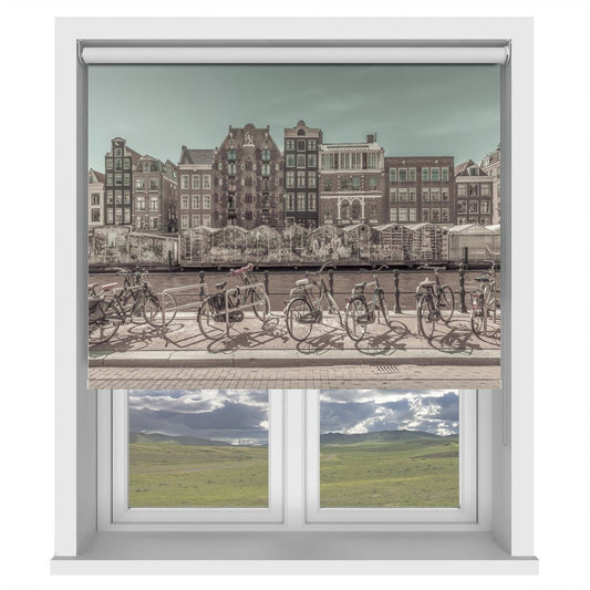 AMSTERDAM Singel Canal with Flower Market | urban vintage style Printed Picture Photo Roller Blind - 1X2727803 - Pictufy - Art Fever