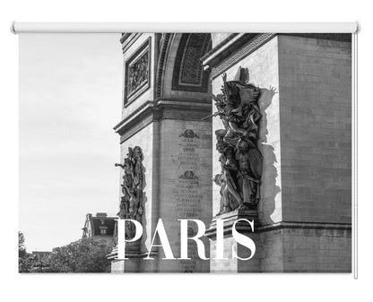Arc De Triomphe Paris Text Printed Photo Roller Blind - 1X2365339 - Art Fever - Art Fever