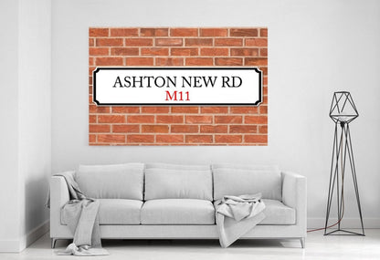 Ashton New Road M11 Street Sign Canvas Print Picture - SPC239 - Art Fever - Art Fever