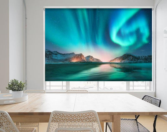 Aurora borealis Norway Northern Lights Image Printed Roller Blind - RB968 - Art Fever - Art Fever