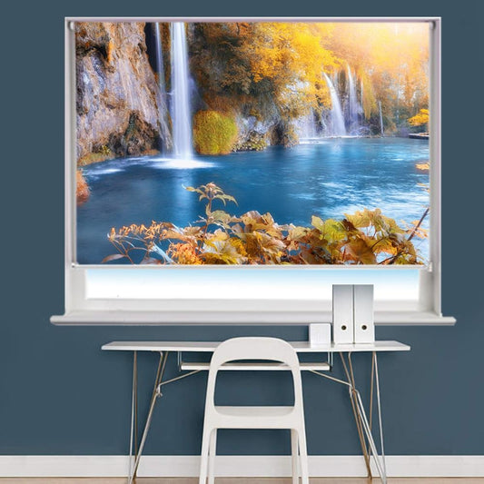 Autumn Forest Waterfall Printed Picture Photo Roller Blind - RB706 - Art Fever - Art Fever