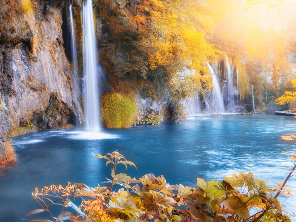 Autumn Forest Waterfall Printed Picture Photo Roller Blind - RB706 - Art Fever - Art Fever