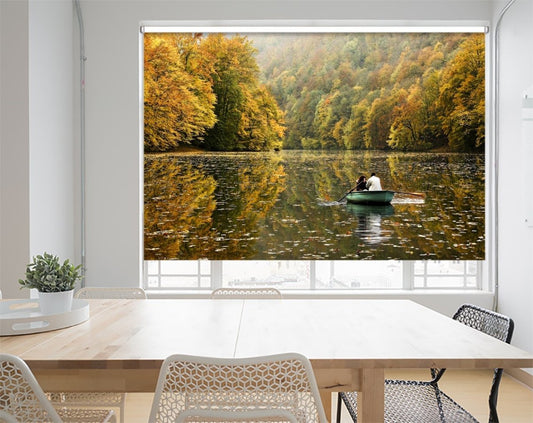 Autumn Lake reflection Printed Picture Photo Roller Blind- 1X31861 - Art Fever - Art Fever
