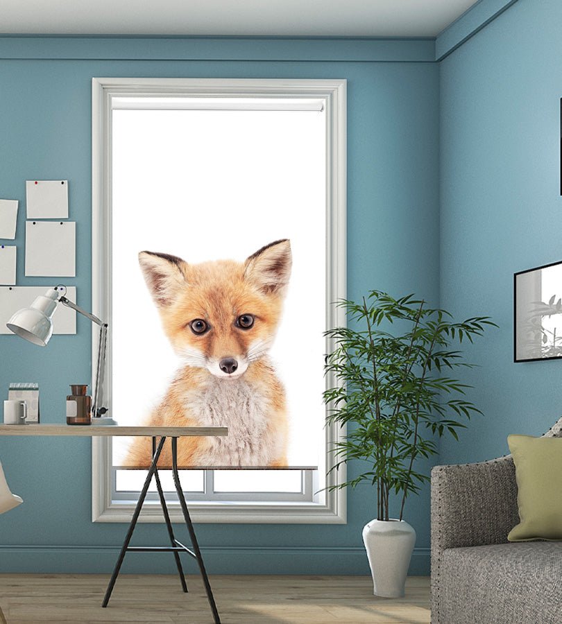 Baby Fox Peeking Animal Printed Picture Photo Roller Blind - 1X2402464 - Art Fever - Art Fever