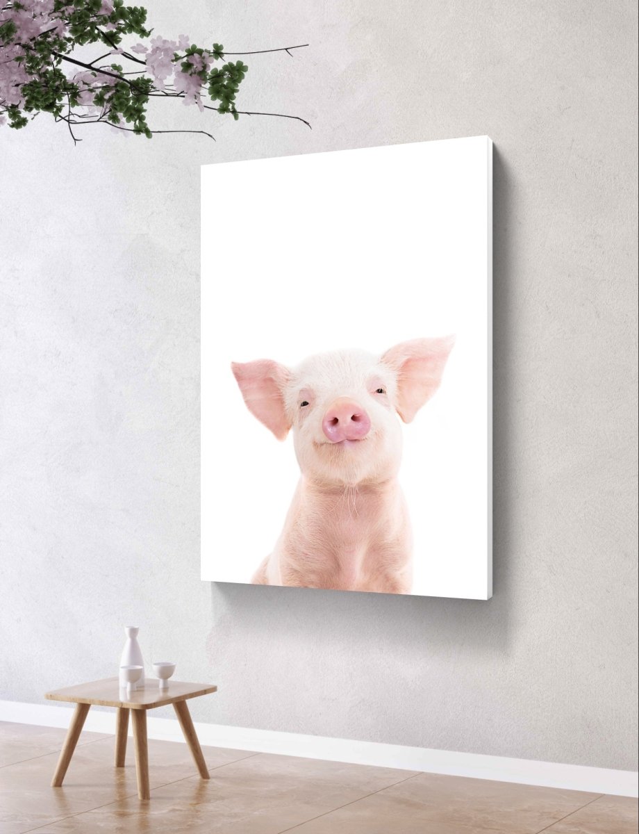 Baby Pig Peeking Piglet 🐷 Canvas Print Picture Wall Art - 1X2402461 - Art Fever - Art Fever