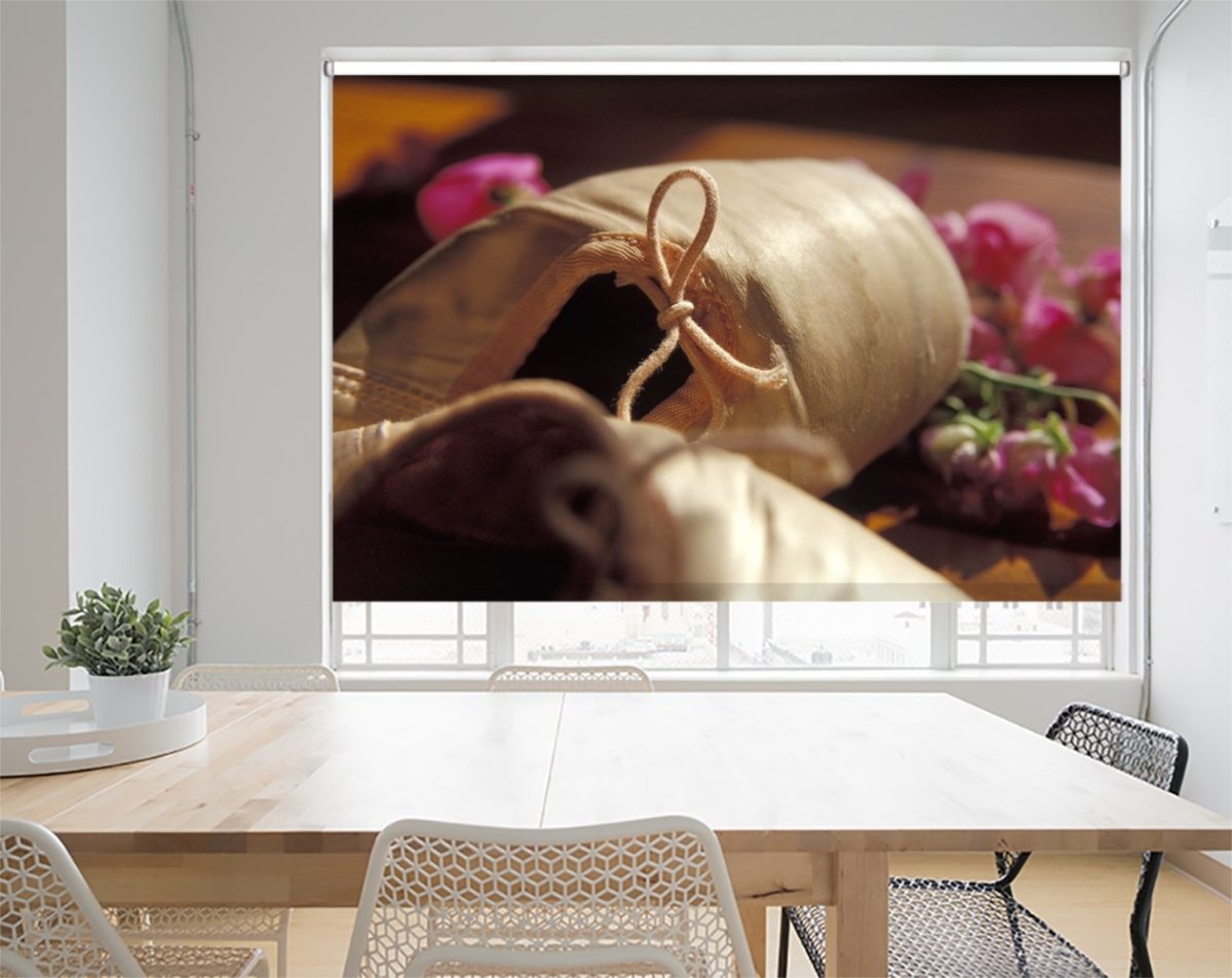 Ballet Shoes With Flower Petals Printed Picture Photo Roller Blind - RB1073 - Art Fever - Art Fever