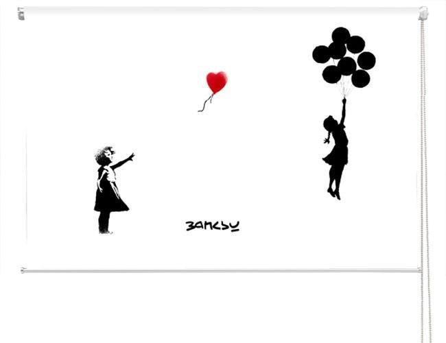 Banksy balloon girls Printed Graffiti Picture Photo Roller Blind - RB123 - Art Fever - Art Fever