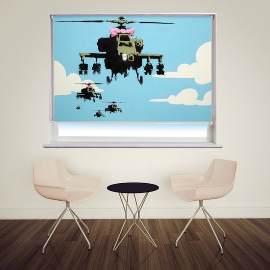 Banksy happy choppers Printed Graffiti Picture Photo Roller Blind - RB126 - Art Fever - Art Fever