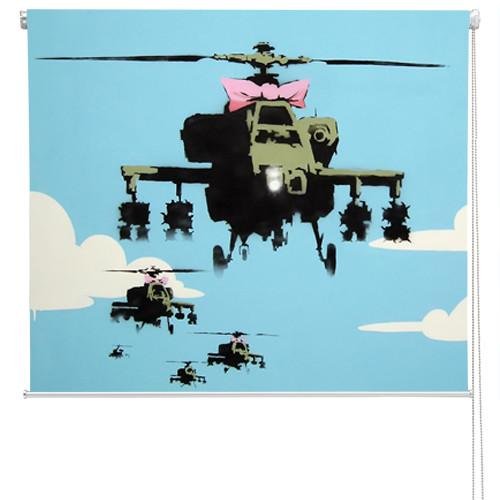Banksy happy choppers Printed Graffiti Picture Photo Roller Blind - RB126 - Art Fever - Art Fever