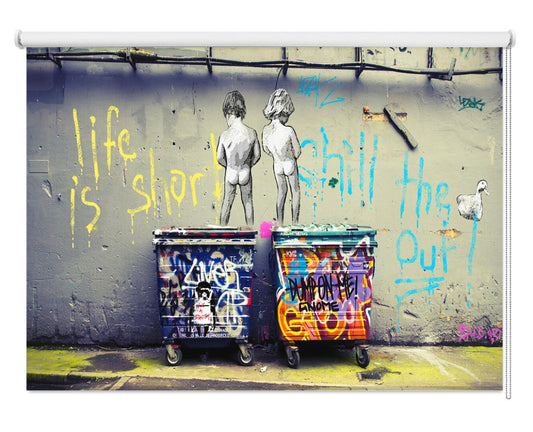 Banksy Life is short Chill the Duck Out Printed Picture Photo Roller Blind - RB1311 - Art Fever - Art Fever