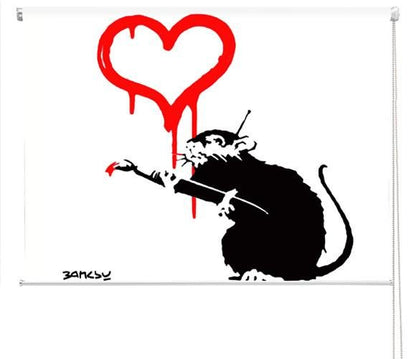 Banksy love rat Printed graffiti Picture Photo Roller Blind - RB138 - Art Fever - Art Fever