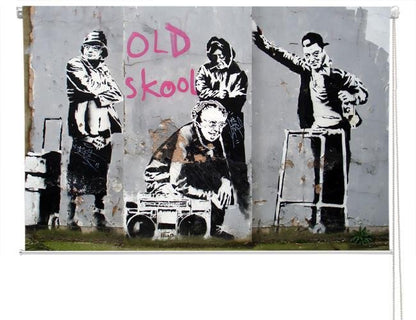 Banksy old skool Printed Graffiti Picture Photo Roller Blind - RB121 - Art Fever - Art Fever