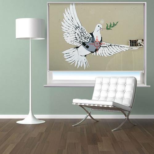 Banksy Peace Dove Printed Picture Photo Roller Blind - RB116 - Art Fever - Art Fever
