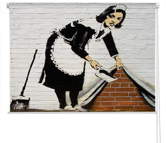 Banksy sweeper maid Printed graffiti Picture Photo Roller Blind - RB129 - Art Fever - Art Fever