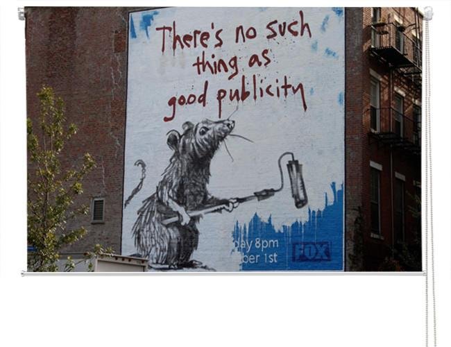 Banksy There's No Such Thing As Good Publicity Printed Graffiti Picture Photo Roller Blind - RB122 - Art Fever - Art Fever