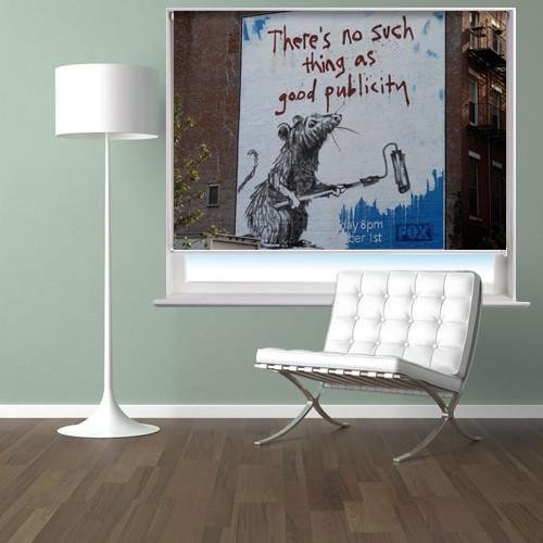 Banksy There's No Such Thing As Good Publicity Printed Graffiti Picture Photo Roller Blind - RB122 - Art Fever - Art Fever